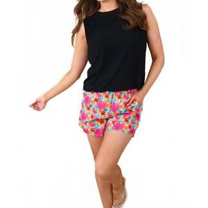 NEW JESS LEA basic lettuce tank top in black